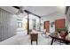 Open lobby area features a glass-blocked wall, stylish furnishings, and natural light from a skylight at 1510 Wazee St # 3, Denver, CO 80202