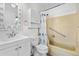 Well-maintained bathroom with a classic design, a bathtub, and a modern vanity at 1315 Tipperary St, Boulder, CO 80303