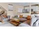 Cozy living room with comfortable seating, a stylish coffee table, and an open connection to the kitchen at 6813 W Yale Ave, Lakewood, CO 80227