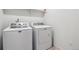 A well-lit laundry room with white washer and dryer units against a neutral wall at 718 176Th Ave, Broomfield, CO 80023