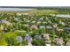 Stunning aerial view of a residential neighborhood showcasing lush greenery, picturesque homes, and a serene lake at 5755 W Berry Ave, Denver, CO 80123