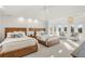 Bedroom with two beds, an ornate chandelier, seating area and lots of natural light from large windows at 73 Glenmoor Dr, Cherry Hills Village, CO 80113