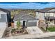 A high-angle aerial view of the home showcasing its well-maintained surroundings and neighborhood at 476 Silver Rock Trl, Castle Rock, CO 80104