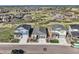 Wide aerial shot showcasing this house situated in a Gathering-friendly neighborhood at 476 Silver Rock Trl, Castle Rock, CO 80104