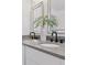 Close-up of a bathroom with dual sinks, modern faucets and decor, and neutral color palette at 2408 E Cresthill Ave, Centennial, CO 80121