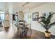 Dining area with modern lighting and views of the city at 891 14Th St # 2205, Denver, CO 80202