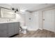 Updated bathroom featuring modern vanity, sleek shower and contemporary design at 118 S Dale Ct, Denver, CO 80219