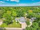 Aerial view of a charming home surrounded by mature trees in a quiet neighborhood at 6368 S Harlan Way, Littleton, CO 80123