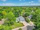 Aerial view of the house nestled in a lush, green neighborhood at 6368 S Harlan Way, Littleton, CO 80123