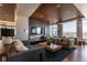 Stylish living area with a fireplace, plush seating, and floor-to-ceiling windows at 1750 Wewatta St # 805, Denver, CO 80202