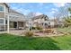 This backyard features a covered patio, rock garden, and space for outdoor seating at 6802 Poppy Ct, Arvada, CO 80007