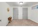 Basement storage area with carpet flooring and two doors at 6167 Newland St, Arvada, CO 80003