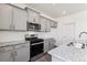 Beautiful kitchen with gray cabinets, stainless steel appliances, and granite countertops at 1038 Scotts Peak Dr, Berthoud, CO 80513