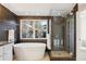 Spa-like bathroom with soaking tub, walk-in shower, and modern fixtures at 3481 Meadow Creek Pl, Highlands Ranch, CO 80126