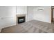 Finished basement featuring a fireplace, carpeted floor, and recessed lighting at 12977 W Dorado Pl, Littleton, CO 80127