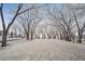 View of a park with bare trees and snow on the ground at 7603 Yule Ct, Arvada, CO 80007