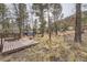 A beautiful backyard with wooden deck and lush greenery at 31168 Witteman Rd, Conifer, CO 80433