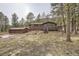 Charming single-Gathering home featuring wooden accents and a detached two-car garage in a serene, wooded setting at 31168 Witteman Rd, Conifer, CO 80433