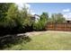 Lush backyard enclosed by a wooden fence, offering privacy and a serene outdoor space at 3725 S Nepal St, Aurora, CO 80013