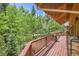 Expansive deck overlooking the yard surrounded by trees and offering views of the natural landscape at 11182 S Barney Gulch Rd, Conifer, CO 80433