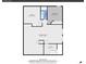Floor plan of the lower level featuring a bedroom, storage space, a full bathroom, and a recreation room, great for activities! at 3406 Purcell St, Brighton, CO 80601