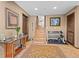Basement entryway featuring stairs and weight rack at 127 Granite Way, Evergreen, CO 80439
