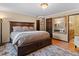 Well appointed main bedroom with ensuite bathroom and decorative mirror at 127 Granite Way, Evergreen, CO 80439