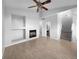 Living room featuring hardwood floors and a fireplace at 10094 Wyandott Cir, Denver, CO 80260