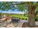 Backyard with patio, dining, and views of the community at 7818 S Zeno St, Centennial, CO 80016
