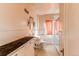 Bathroom with shower, toilet, and a vanity with sink at 2600 S Downing St, Denver, CO 80210