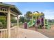 Community playground offers slides, climbing structures, and a covered seating area for residents to enjoy at 12453 Knox Ct, Broomfield, CO 80020