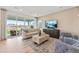 Spacious living room with sliding glass doors to the outdoor patio, modern furnishings, and plenty of natural light at 3373 N Catawba Way, Aurora, CO 80019