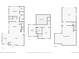 Floorplan views of the basement, first floor, and second floor with dimensions at 3379 Cranston Cir, Littleton, CO 80126