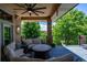 Relaxing backyard deck with seating and scenic view at 10010 Steeplechase Dr, Franktown, CO 80116