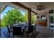 Deck with seating area and a view of trees at 10010 Steeplechase Dr, Franktown, CO 80116