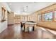 Basement game room with pool table and hardwood floors at 10010 Steeplechase Dr, Franktown, CO 80116