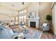 Bright living room with fireplace, large windows, and an open floorplan at 775 Woodgate Dr, Highlands Ranch, CO 80126