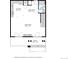 Detailed floor plan showcasing the layout of the residence, including the kitchen, dining area, and living room at 1950 N Logan St # 102, Denver, CO 80203