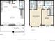 Detailed floor plan showcasing the layout of the residence, including the kitchen, dining area, and living room at 1950 N Logan St # 102, Denver, CO 80203