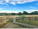 Scenic park with a walking path, a fence, mature trees and a playground in the distance at 9581 Firenze Way, Highlands Ranch, CO 80126