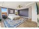 A well-lit main bedroom with hardwood floors, bright windows with views, and an elegant rug at 19887 Kershaw Ct, Monument, CO 80132