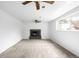 Living room features a fireplace and ceiling fan at 3322 Simms St, Wheat Ridge, CO 80033