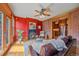 Living room with a fireplace, hardwood floors, and an open layout into the kitchen at 1356 N Marion St, Denver, CO 80218