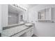 Bathroom featuring granite countertop, modern sink, vanity and decorative mirror at 1350 Josephine St # 508, Denver, CO 80206