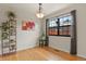 Dining space has hardwood floors, light fixture and large window at 10310 E Jewell Ave # 55, Aurora, CO 80247