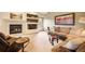 Comfortable living room with a fireplace, plush seating, and stylish decor creates a warm and inviting atmosphere at 1590 Longview Cir, Monument, CO 80132