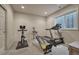 Basement workout room featuring exercise bike, treadmill, and weight machines at 580 Eagle Nest Ct, Golden, CO 80401