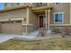 Welcoming front entrance with a charming porch and meticulously landscaped yard at 10057 Granby St, Commerce City, CO 80022