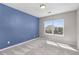 Cozy bedroom featuring a bright window and a stylish accent wall at 11957 S Swift Fox Way, Parker, CO 80134