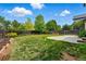 Large backyard with patio, wood fence, and grass area at 1248 Button Rock Dr, Longmont, CO 80504